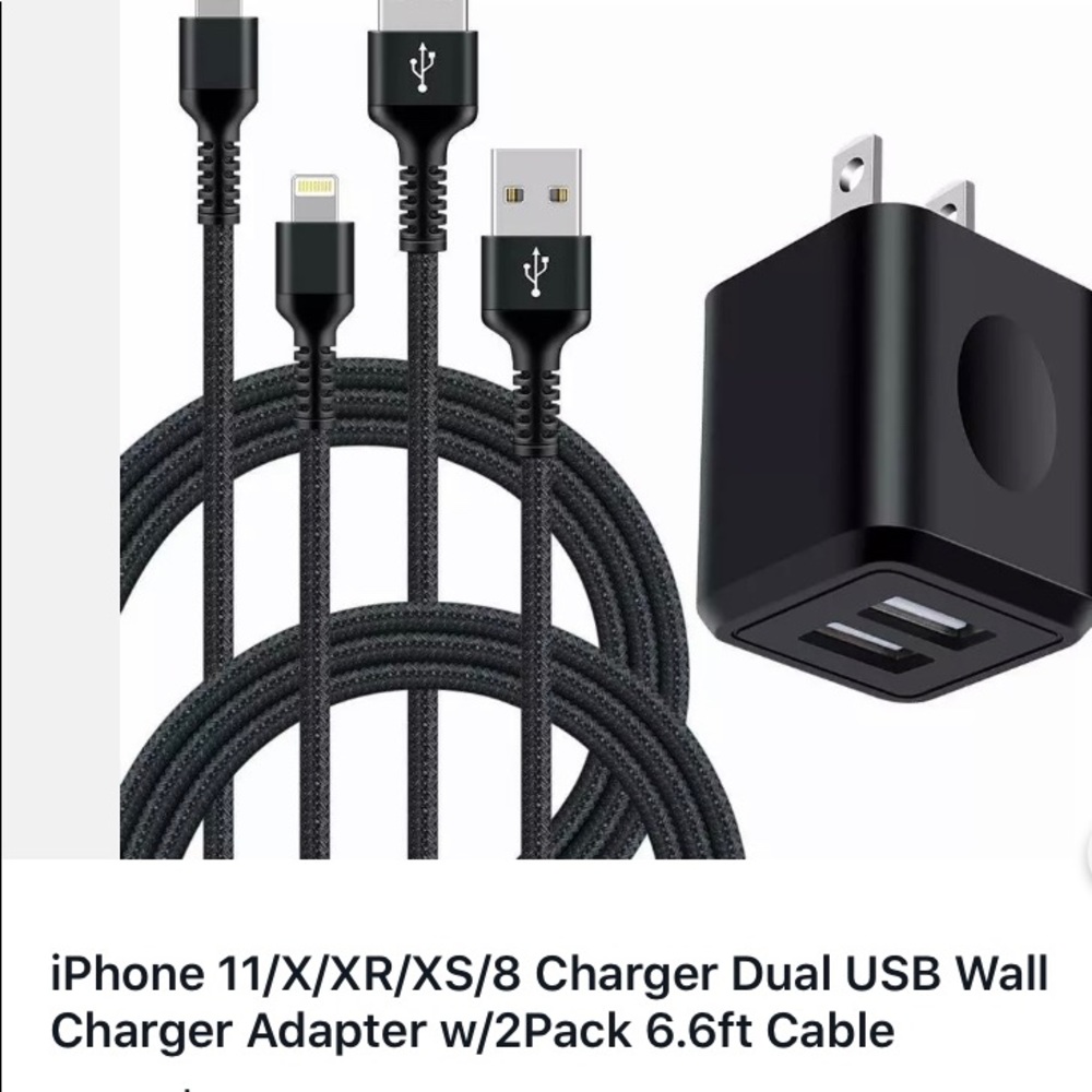 New 2 Apple IPhone Corders/Dual Wall Charger